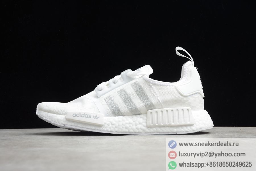 Adidas NMD R1 RUNNER Primeknit White Silver FY9688 Unisex Shoes